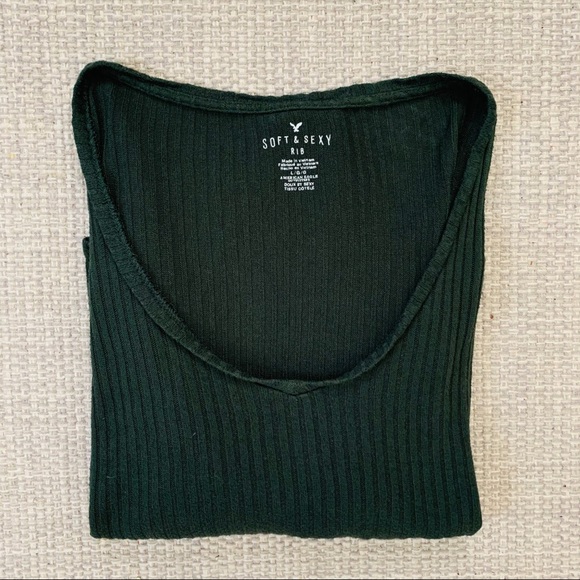 American Eagle Outfitters Sweaters - AE Soft & Sexy Ribbed Green Oversized Sweater Sz L